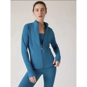 ATHLETA Salutation Zip Up Jacket  M Lapis Blue #657490